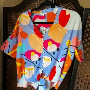 Crosby Multicolor Abstract Blouse